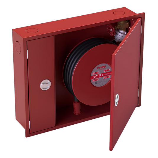 PARS Yangın Dolabı - Tüp Bölmeli | 30 Metre Hortumlu | Sıva Altı/Üstü